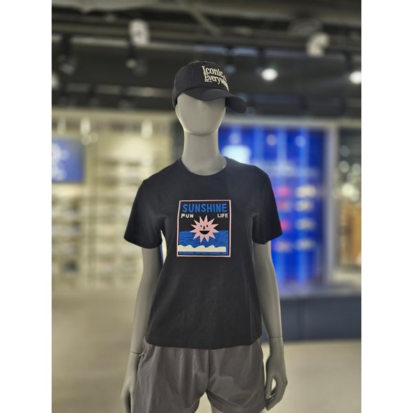 [파주점] 여성 세미크롭 그래픽 반팔 티(FS2RSH2457F-BLK)
