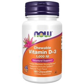 [해외직구]나우푸드 비타민D3 천연과일 1000IU 180츄어블 Now Foods Vitamin D3 Chewables