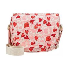 영국 캐스키드슨 크로스백 Cath Kidston Mini Saddle Cross Body Bag Marble Hearts in Pink 161