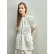TIS JACQUARD TWO WAY SHIRRING PUFF DRESS_2COLORS