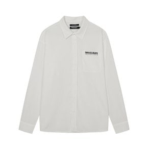 남성) 폴리 포켓 그래픽 긴팔셔츠(세미오버핏)_AN1WWH103-WH