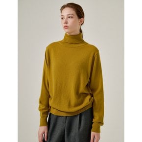 Cashmere turtle neck knit (Mustard)