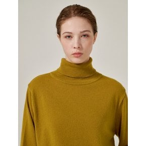 Cashmere turtle neck knit (Mustard)