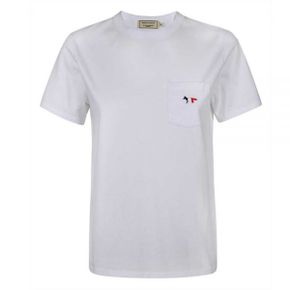 메종키츠네 TEE-SHIRT TRICOLOR FOX PATCH (FW00107KJ0010-WHP100) (트리컬러 폭