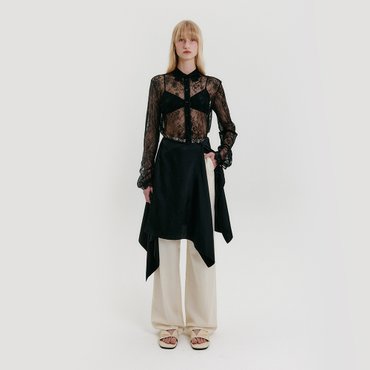 EENK Unbalanced Wrap Skirt - Black