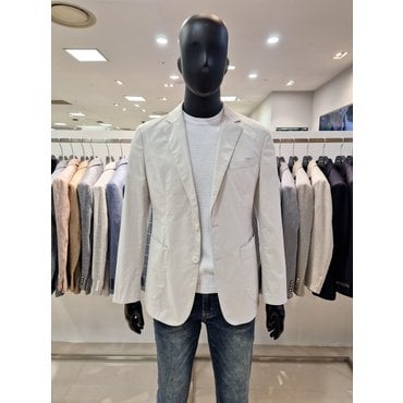 바쏘 25S/S  아이보리 컬러 워셔블 면 스판 남성여름자켓 [BZS2JK81LG]