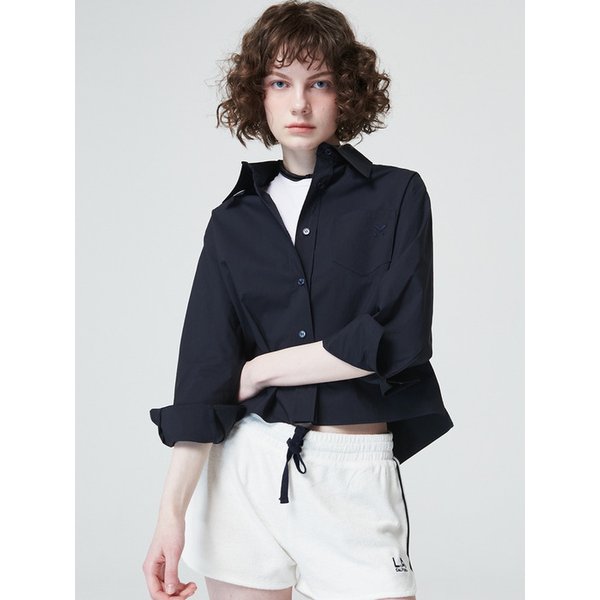4105 크롭 포켓 셔츠 (다크 네이비)