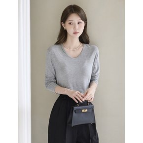 소프트 브이넥 레이온 데일리 티셔츠_M2608TS077C