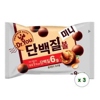  오리온 닥터유 단백질볼 미니 192g 3봉 / 초코볼 초콜릿 초코바