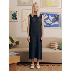 [Nature] Cotton Blended Skashi Knit Dress Navy (WE445UT74R)