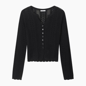 [Online Exclusive] 레이스 스칼럽 가디건_SAKCE8631BK