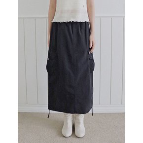 OVE CARGO LONG SKIRT_2COLORS_BLACK