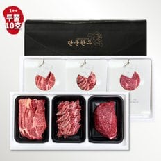 한우선물세트[단군한우]1++(8)투뿔프리미엄 10호 등심300g/갈비살300g/국거리400g