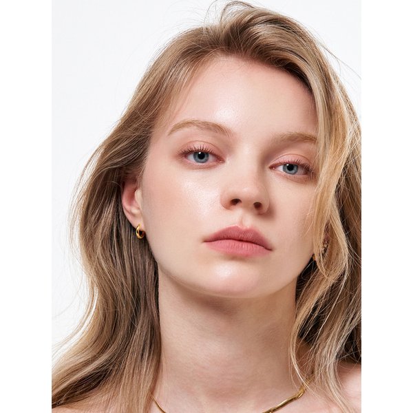 (실버925)3mm Hollow Round Hoop Earrings - S