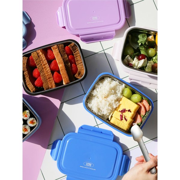 지켜텐 컬러스텐용기 800ml (3color) 런치박스 도시락 밀폐용기