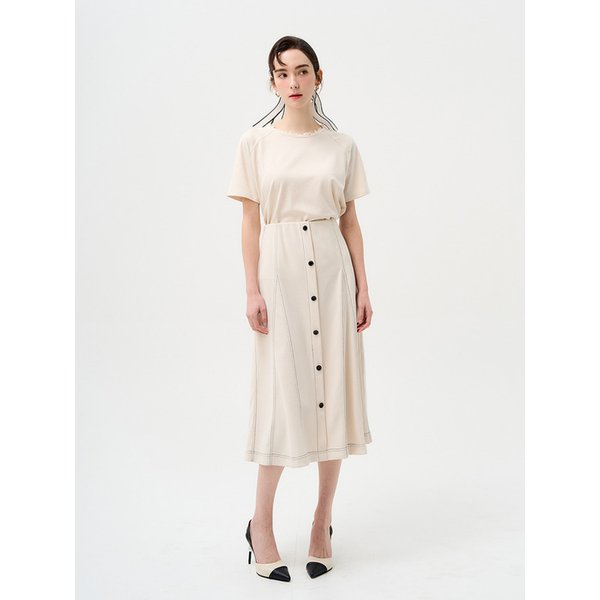 PM1261S060 Gardenia A-line span skirt_Beige