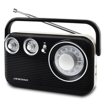  ADESSO 아데소 라디오 AM FM 레트로 디자인 블랙 RA-601BK