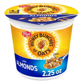 Honey Bunches of Oats허니번치오브오트 브렉퍼스트 시리얼, 63.8g 시리얼 컵