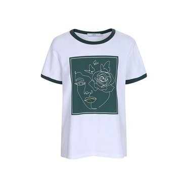 LAFEL 라펠소로브 스톤 장식 코튼 티셔츠LMMT255