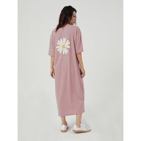 세미 오버핏 롱 원피스 인디핑크