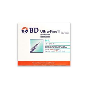 BD 인슐린 주사기 울트라파인 2 100입 8mm 1ml