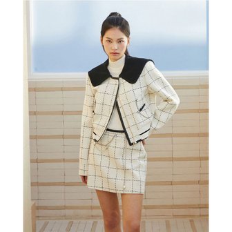 에고이스트 [시흥점] 여성 앞지퍼 디테일 비죠 포인트 미니스커트 (ER1WS160)