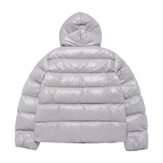 GLOSSY HOODED DUCK DOWN JACKET GREY 글로시후드 덕다운 그레이