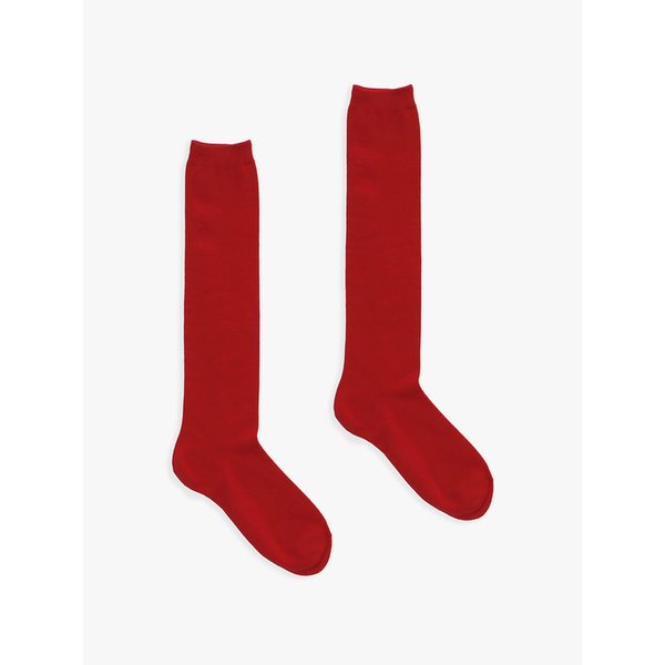 [2EA 1SET] BASIC KNEE HIGH SOCKS_RED