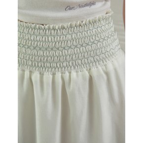 Linen Smocked Skirt_Cream(OB6SK06)
