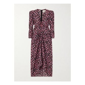 이자벨마랑 알비니 개더 프린트 보일 미디 원피스 1647597333492387