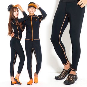 리미티드 오렌지스티치 워터레깅스 수영복 하의 비치바지 비치웨어 블랙