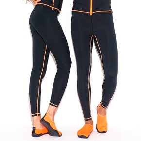 리미티드 오렌지스티치 워터레깅스 수영복 하의 비치바지 비치웨어 블랙