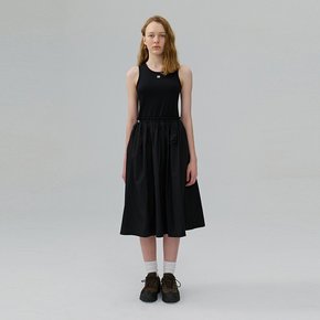 Jersey Nylon Blocking Dress_BLACK