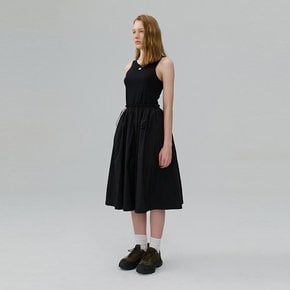 Jersey Nylon Blocking Dress_BLACK