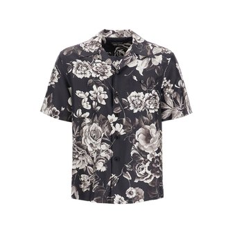 돌체앤가바나 Short sleeve shirt G5JH9T IS1VS FIORI GRIGI FDO NERO