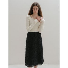 U Fringe Texture Layered Skirt_2colors