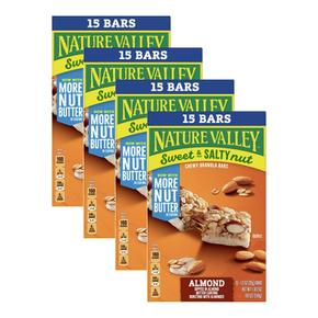 [해외직구] Nature Valley 네이처입밸리 스위트 앤 솔티 넛 바 아몬드 35g 15입  4팩