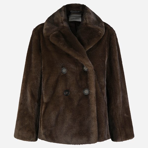 [시흥점] 5F 2529456013600 001 로라 퍼 더블 브레스티드 코트 브라운