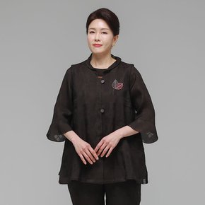 더하랑 시원드리 여름 인견 조끼 브라운