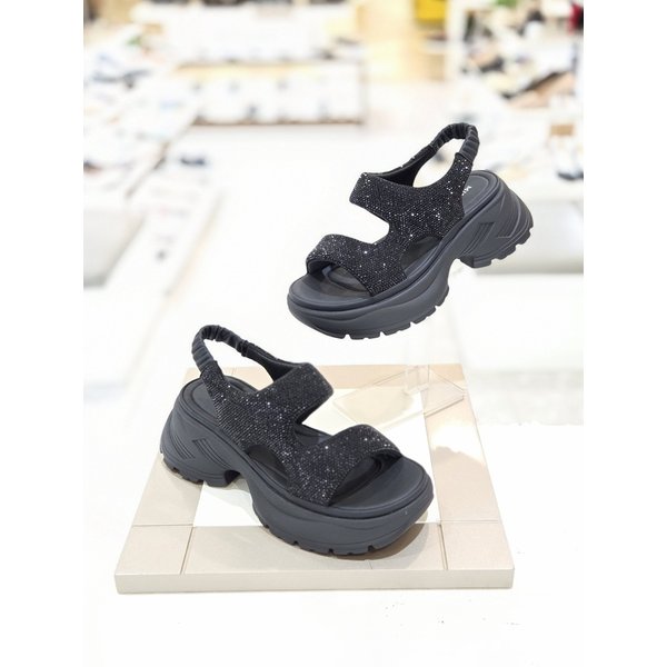 [시흥점] 여성 6센티 핫픽스 포인트 뒷밴딩 통굽 샌들 (712524026)