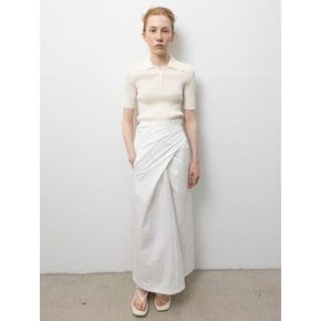 Crease Twisted Skirts_White