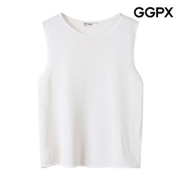 GGPX 린넨 롤링넥 심플 민소매 니트 베스트 (GP7VT001F)