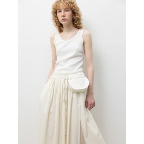 Pleats Slit Skirts_Cream