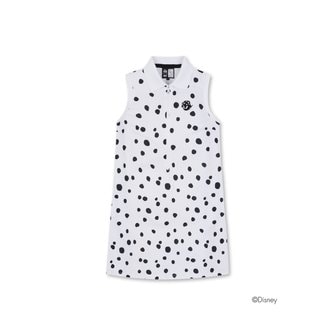 왁 Women Dalmatian Pattern Polo Dress(WWTCX24313WHX)