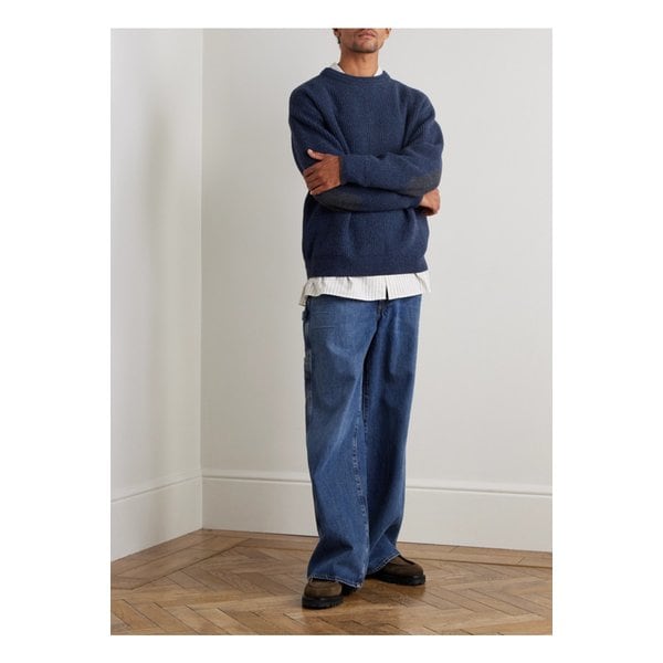 프리즘웍스 패치 울 혼방 스웨터 블루 46376663162897603