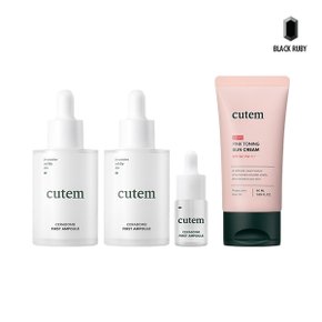 큐템 세라밤 퍼스트 앰플 50ml x2 + 10ml + 글로우 토닝 선크림 50ml