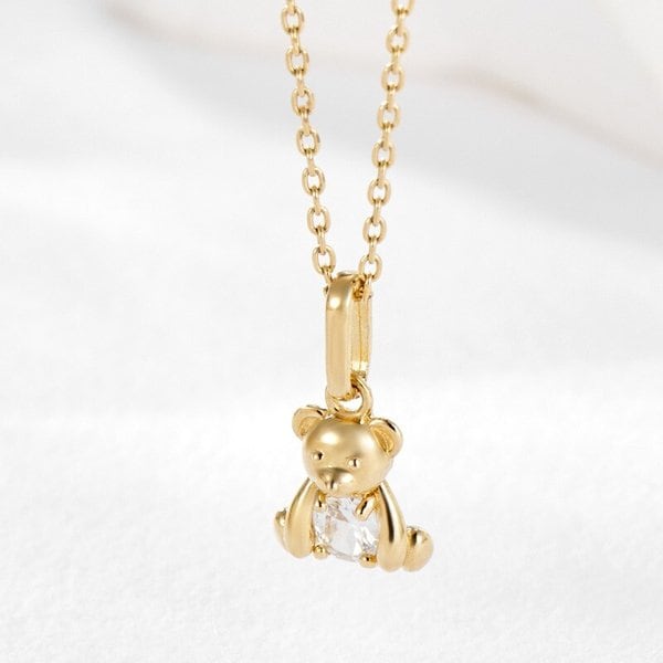 [비앤비골드] 14K 트윙클 베어 큐빅 스윙 펜던트 JAP41881