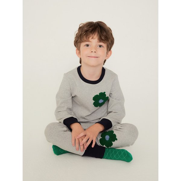 그린 플라워 기모 상하세트