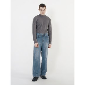 Washed Wide Denim Pants (Mid Blue)