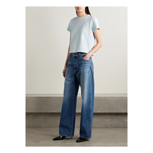 케이트 윈슬로 미드라이즈 스트레이트 진 라이트 데님 46376663162859182